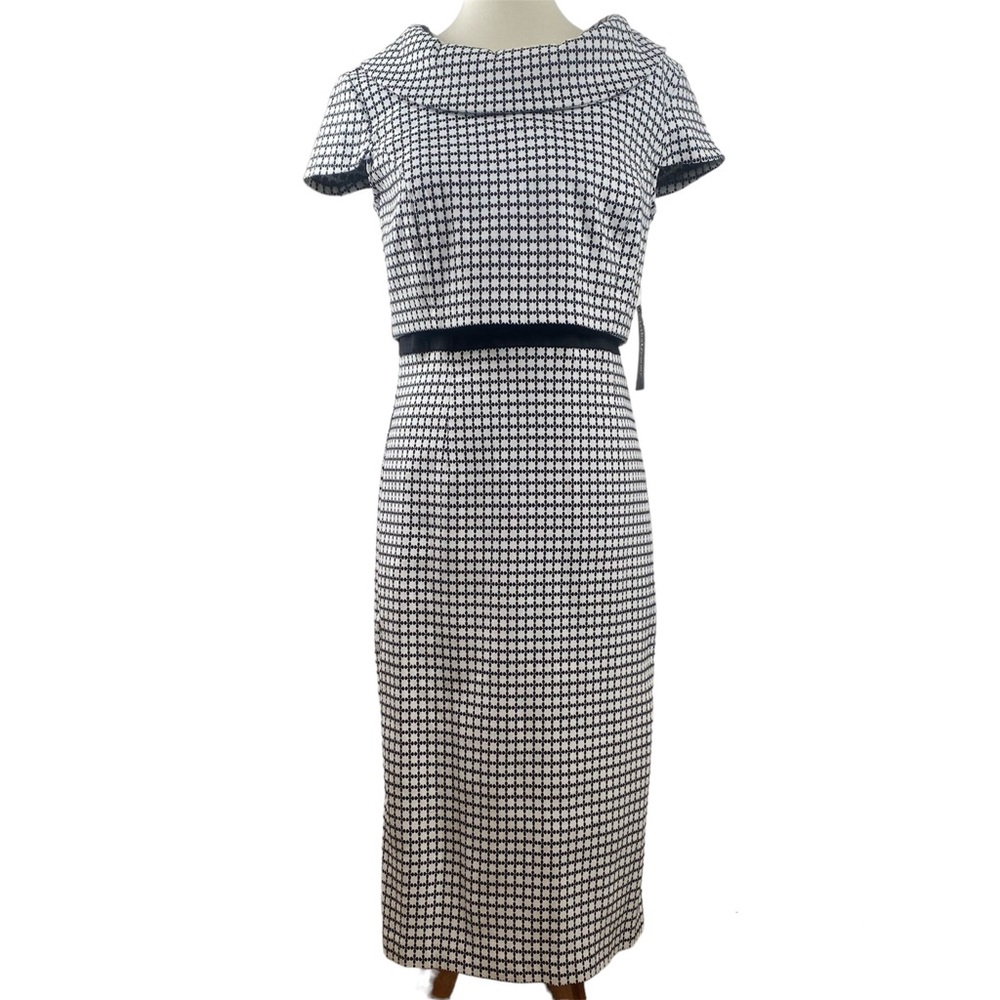 Tribal Femme NWT Black/White Retro tiered Jackie O collar  Size 10 Dress